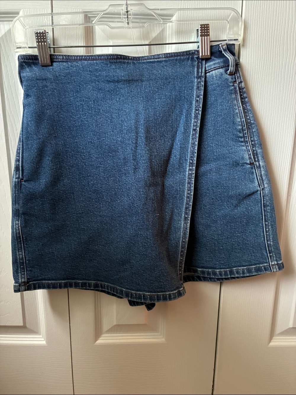 J. McLaughlin Dark Blue Denim Wrap Mini Skort